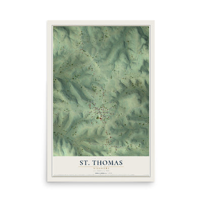 Map of St. Thomas, Missouri, 12 x 18 inch unframed archival matte print