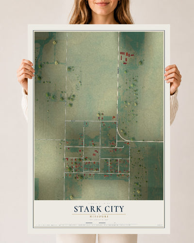 Map of Stark City, Missouri, 24 x 36 inch unframed archival matte print