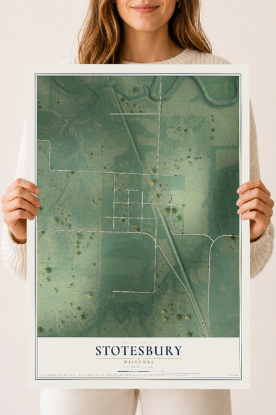 Map of Stotesbury, Missouri, 18 x 24 inch unframed archival matte print