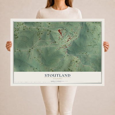 Map of Stoutland, Missouri, 24 x 36 inch unframed archival matte print