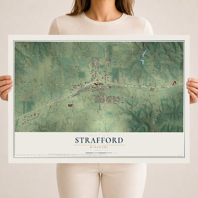 Map of Strafford, Missouri, 18 x 24 inch unframed archival matte print