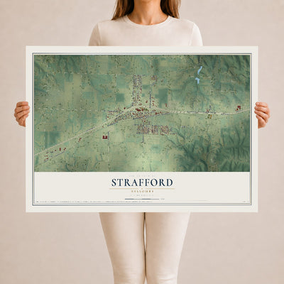 Map of Strafford, Missouri, 24 x 36 inch unframed archival matte print