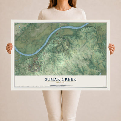 Map of Sugar Creek, Missouri, 24 x 36 inch unframed archival matte print