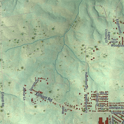 Second close-up of the map of Sullivan, Missouri print showing more streets and buildings