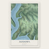 Sundown, Missouri map print, the full design