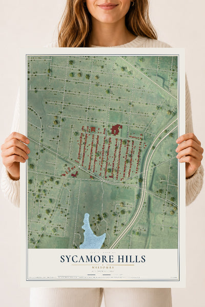 Map of Sycamore Hills, Missouri, 18 x 24 inch unframed archival matte print