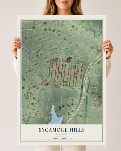 Map of Sycamore Hills, Missouri, 24 x 36 inch unframed archival matte print