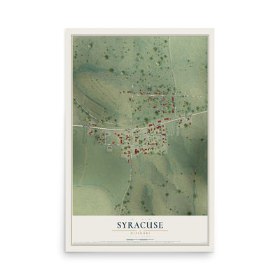 Map of Syracuse, Missouri, 12 x 18 inch unframed archival matte print