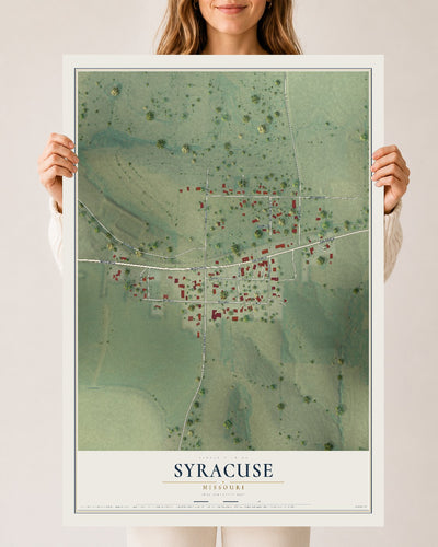 Map of Syracuse, Missouri, 24 x 36 inch unframed archival matte print