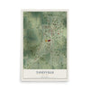 Map of Taneyville, Missouri, 12 x 18 inch unframed archival matte print
