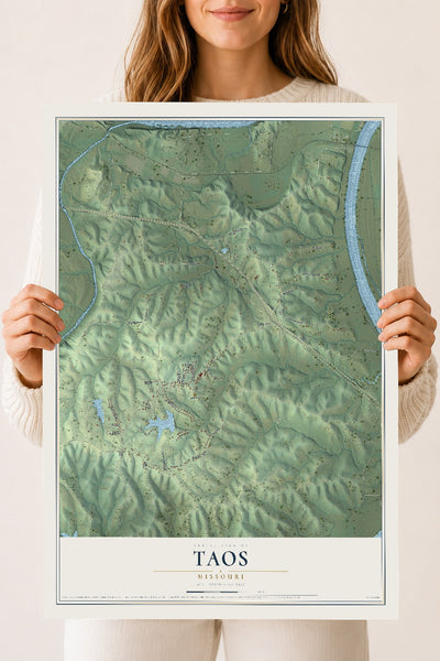 Map of Taos, Missouri, 18 x 24 inch unframed archival matte print