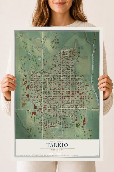 Map of Tarkio, Missouri, 18 x 24 inch unframed archival matte print