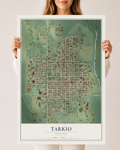 Map of Tarkio, Missouri, 24 x 36 inch unframed archival matte print