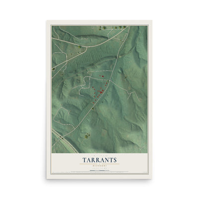 Map of Tarrants, Missouri, 12 x 18 inch unframed archival matte print