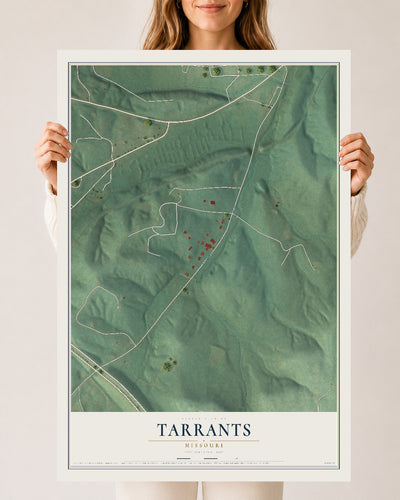 Map of Tarrants, Missouri, 24 x 36 inch unframed archival matte print