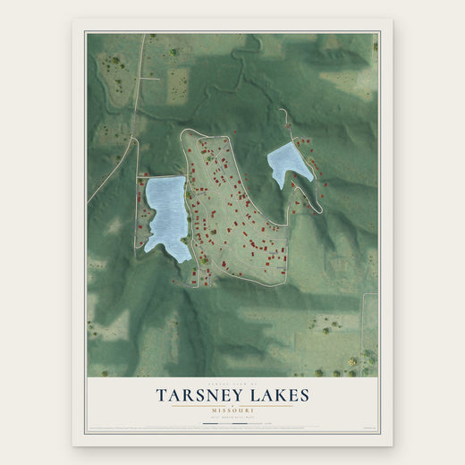 Tarsney Lakes, Missouri map print, the full design
