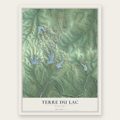 Terre du Lac, Missouri map print, the full design