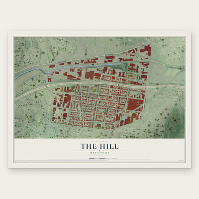 The Hill, Missouri map print, the full design