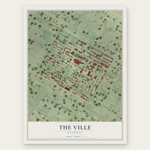 The Ville, Missouri map print, the full design