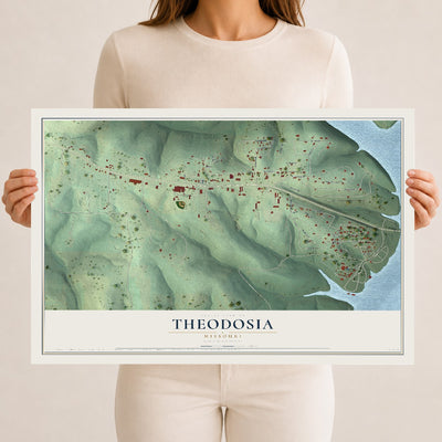 Map of Theodosia, Missouri, 12 x 18 inch unframed archival matte print