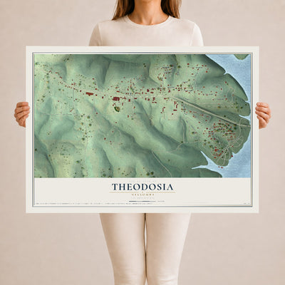 Map of Theodosia, Missouri, 24 x 36 inch unframed archival matte print