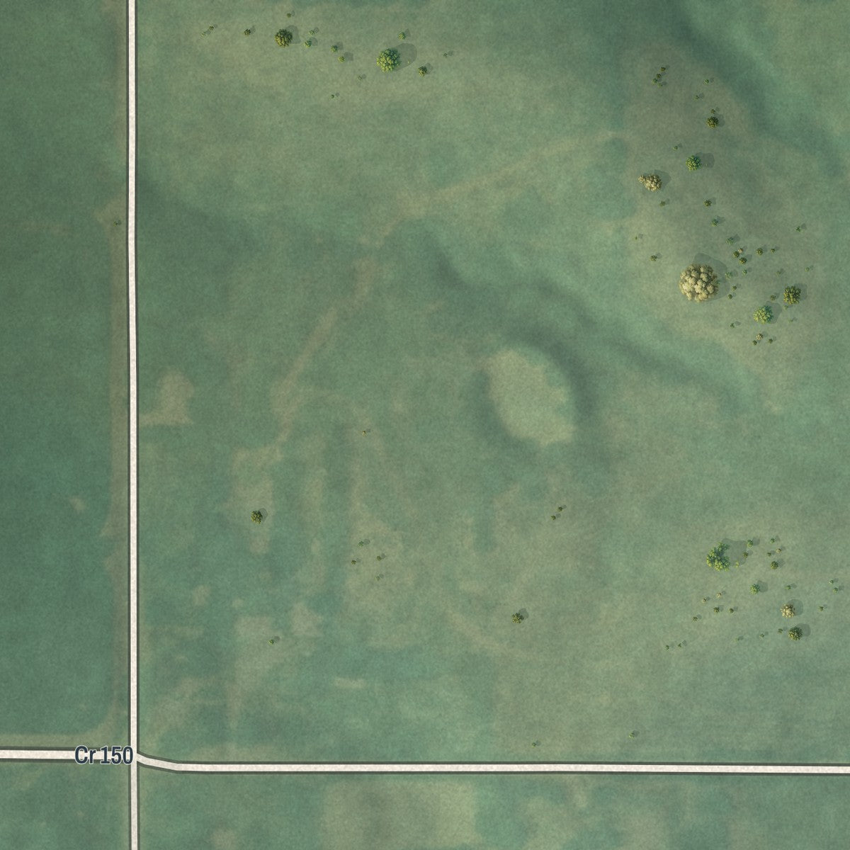 Second close-up of the map of Tina, Missouri print showing more streets and buildings