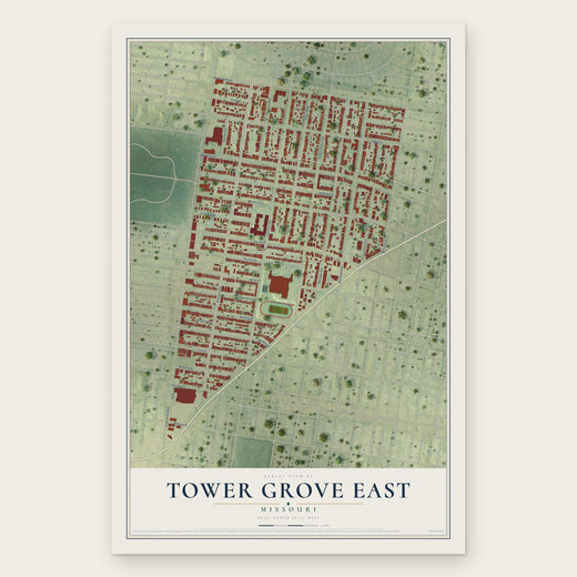 Tower Grove East, Missouri map print, the full design