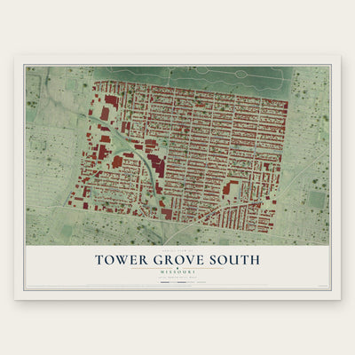 Tower Grove South, Missouri map print, the full design