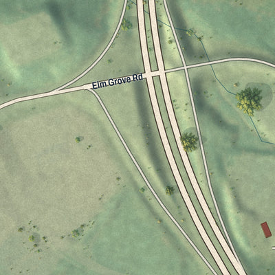 Second close-up of the map of Tracy, Missouri print showing more streets and buildings