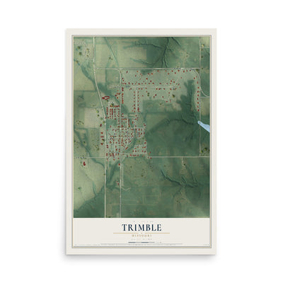 Map of Trimble, Missouri, 12 x 18 inch unframed archival matte print
