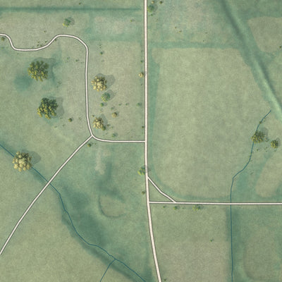 Second close-up of the map of Trimble, Missouri print showing more streets and buildings