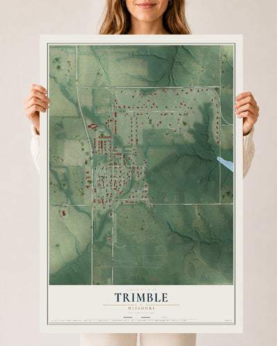 Map of Trimble, Missouri, 24 x 36 inch unframed archival matte print