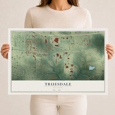 Map of Truesdale, Missouri, 12 x 18 inch unframed archival matte print