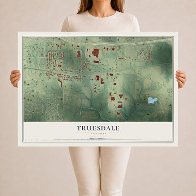Map of Truesdale, Missouri, 24 x 36 inch unframed archival matte print