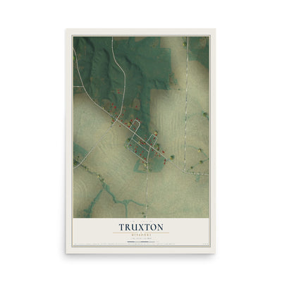 Map of Truxton, Missouri, 12 x 18 inch unframed archival matte print