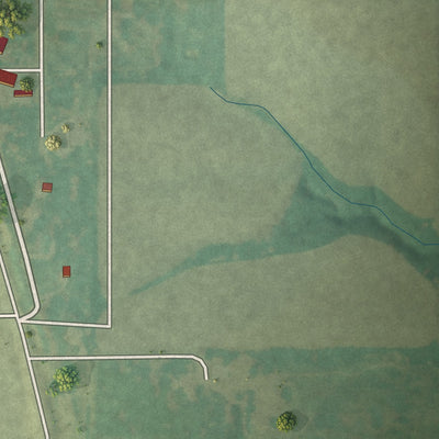 Second close-up of the map of Turney, Missouri print showing more streets and buildings