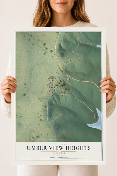 Map of Umber View Heights, Missouri, 18 x 24 inch unframed archival matte print