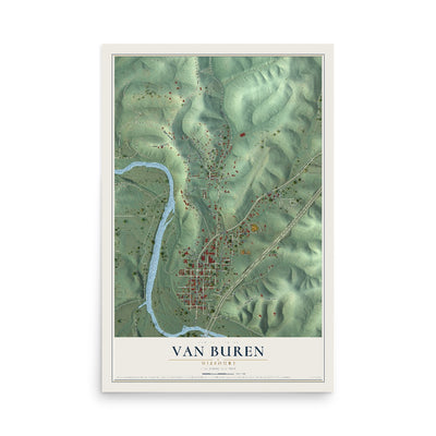 Map of Van Buren, Missouri, 12 x 18 inch unframed archival matte print