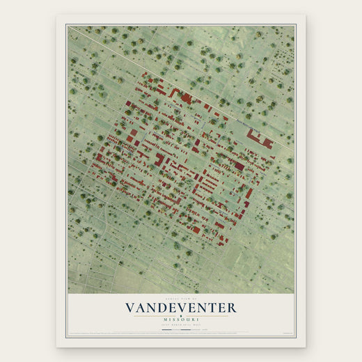 Vandeventer, Missouri map print, the full design