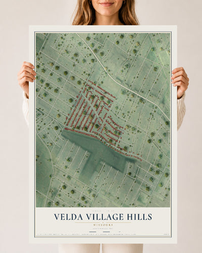 Map of Velda Village Hills, Missouri, 24 x 36 inch unframed archival matte print
