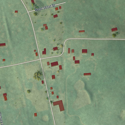 Close-up of the map of Vibbard, Missouri print showing street and building detail