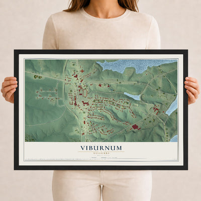 Map of Viburnum, Missouri, 12 x 18 inch print in a black wood frame