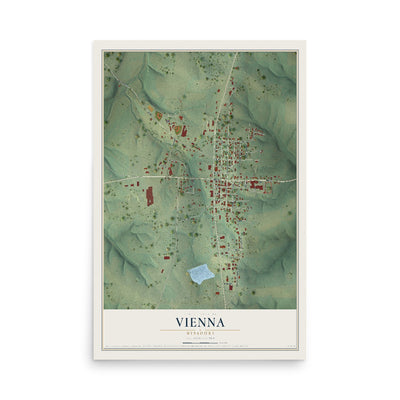 Map of Vienna, Missouri, 12 x 18 inch unframed archival matte print
