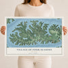 Map of the Village of Four Seasons, Missouri, 12 x 18 inch unframed archival matte print