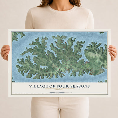 Map of the Village of Four Seasons, Missouri, 12 x 18 inch unframed archival matte print