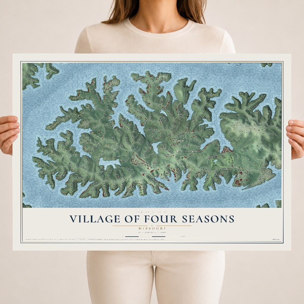 Map of the Village of Four Seasons, Missouri, 18 x 24 inch unframed archival matte print