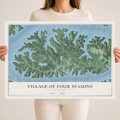 Map of the Village of Four Seasons, Missouri, 18 x 24 inch unframed archival matte print