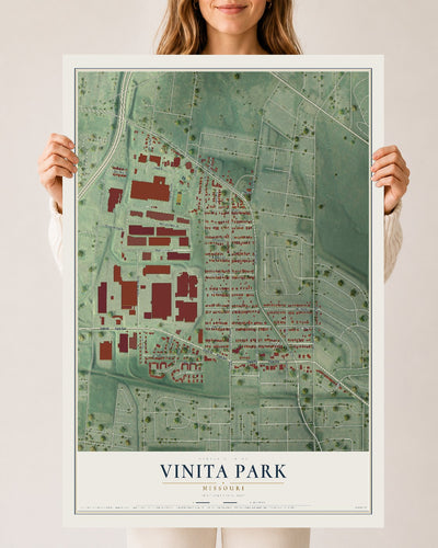 Map of Vinita Park, Missouri, 24 x 36 inch unframed archival matte print