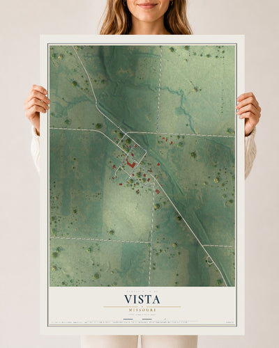Map of Vista, Missouri, 24 x 36 inch unframed archival matte print