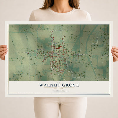 Map of Walnut Grove, Missouri, 18 x 24 inch unframed archival matte print